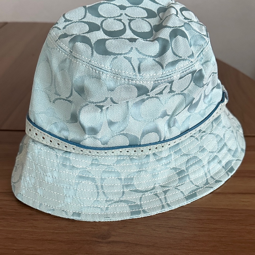 NWT COACH Bucket Hat - Light Blue - VERY on-trend
